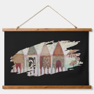 Tapiz Con Marco De Madera Tapestry - Fenced Houses Brushstroke