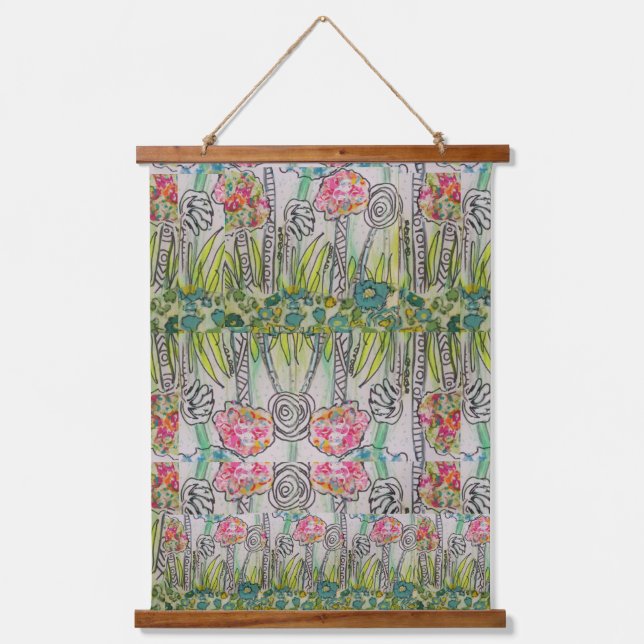 Tapiz Con Marco De Madera Tapestry - Jungle Abstract (Anverso)