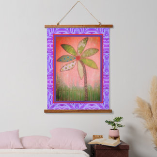 Tapiz Con Marco De Madera Tapestry - Large Whimsical Flower