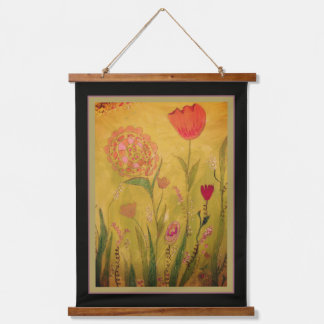 Tapiz Con Marco De Madera Tapestry - Mixed Media Flowers-2