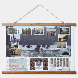 Tapiz Con Marco De Madera Tapestry of Canoe Trails 2025 Canadian Trip