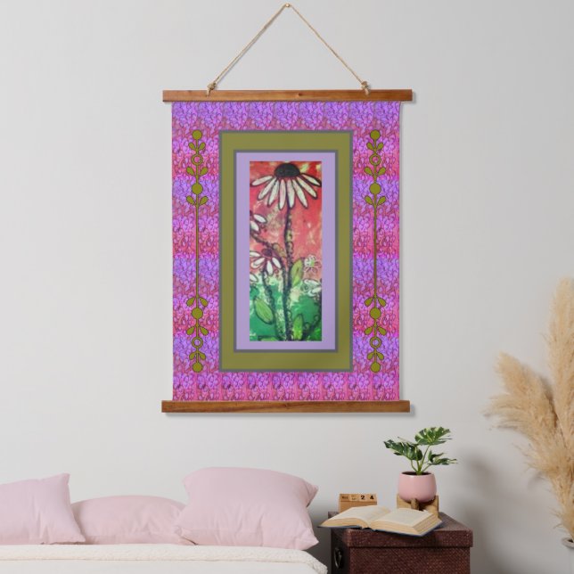 Tapiz Con Marco De Madera Tapestry - Simple Coneflower  (Dormitorio)
