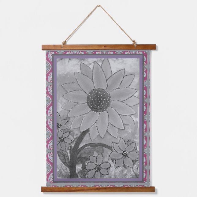 Tapiz Con Marco De Madera Tapestry - Sunflower Polkadot Center (Anverso)