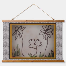 Tapiz Con Marco De Madera Tapestry - Three Little Flowers