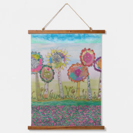 Tapiz Con Marco De Madera Tapestry - Whimsical Flowers 
