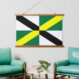 Tapiz Con Marco De Madera Tapicería de pared con bandera de Monterrey, EE.UU