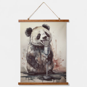 Tapiz Con Marco De Madera Tapiz Cantante de la Fábrica de Música de Panda Pe