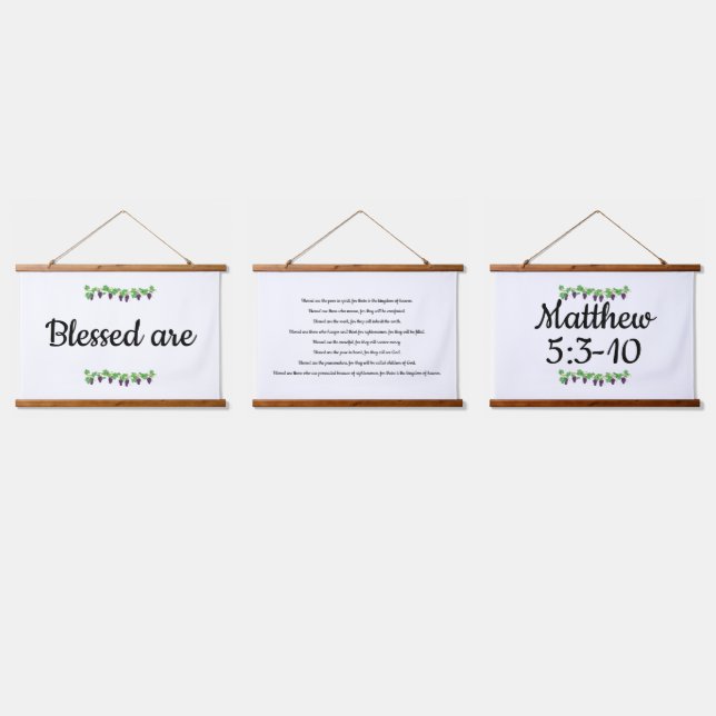 Tapiz Con Marco De Madera Tapiz de 3 Beatitudes (Triple)