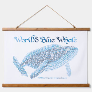 Tapiz Con Marco De Madera Tapiz de ballena azul del mundo