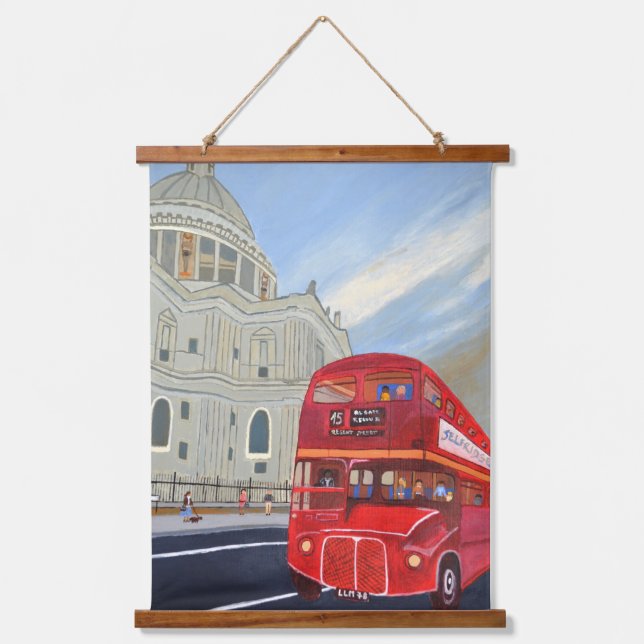 Tapiz Con Marco De Madera Tapiz de bus de Londres (Anverso)
