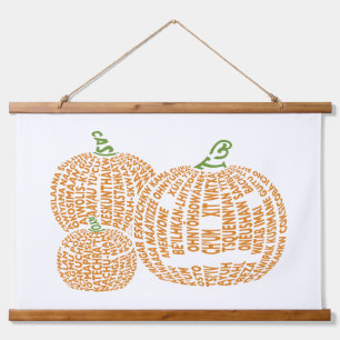Tapiz Con Marco De Madera Tapiz de calabazas del mundo