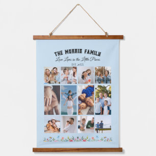 Tapiz Con Marco De Madera Tapiz de Colage de Fotos Familiares Personalizadas