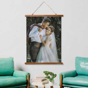 Tapiz Con Marco De Madera Tapiz De Colgar Imagen De Boda Personalizada Para
