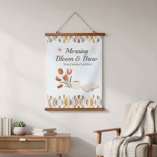 Tapiz Con Marco De Madera Tapiz de flores de tulipanes de primavera (Spring Tulips Flowers Tapestry)
