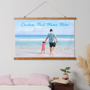 Tapiz Con Marco De Madera Tapiz de Fotos Personalizado con Texto Personaliza