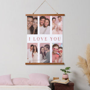 Tapiz Con Marco De Madera Tapiz de Fotos Personalizados para Día de San Vale