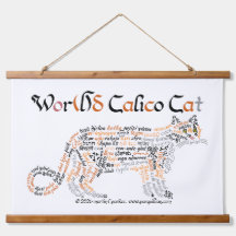 Tapiz de Gato Calico Palabra Mundial