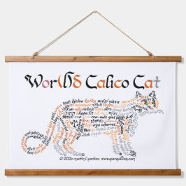 Tapiz Con Marco De Madera Tapiz de Gato Calico Palabra Mundial