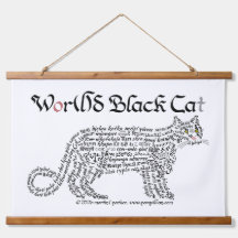 Tapiz de Gato Negro Palabra Mundial