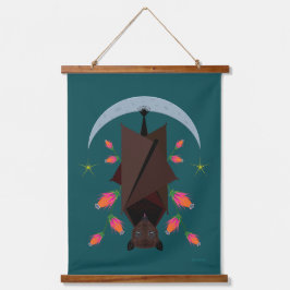 Tapiz Con Marco De Madera Tapiz de madera Verde azulada de Fox Voladora