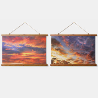 Tapiz Con Marco De Madera Tapiz De Muro De Madera De Amanecer