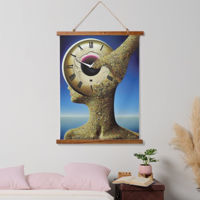 Tapiz Con Marco De Madera Tapiz De Muro De Madera De Tiempo Topado (Dormitorio)