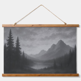 Tapiz Con Marco De Madera Tapiz de paisaje montañoso