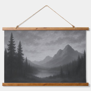 Tapiz Con Marco De Madera Tapiz de paisaje montañoso