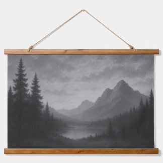 Tapiz Con Marco De Madera Tapiz de paisaje montañoso