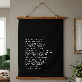 Tapiz Con Marco De Madera Tapiz de poema inspirador Dios está contigo Negro