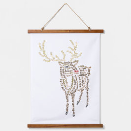 Tapiz Con Marco De Madera Tapiz de Reno de Palabra Mundial