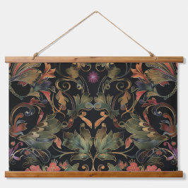 Tapiz Con Marco De Madera Tapiz de vuelo psicodélico Botánico
