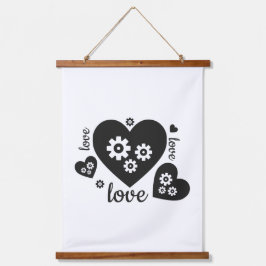 Tapiz Con Marco De Madera Tapiz del corazón de los relojes - Romance del Ste