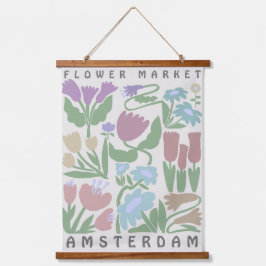 Tapiz Con Marco De Madera Tapiz del mercado de flores Ámsterdam Arte Floral