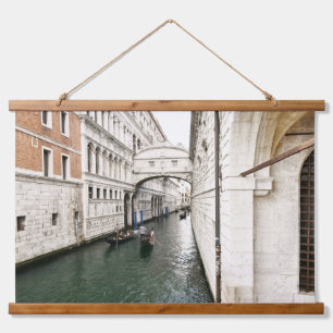 Tapiz Con Marco De Madera Tapiz del paisaje marino veneciano de Italia con g
