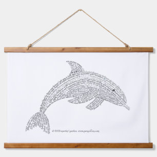 Tapiz Con Marco De Madera Tapiz Mundial de Delfines