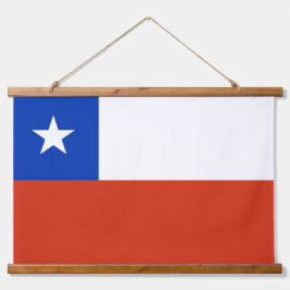 Tapiz Con Marco De Madera Tapiz mural con bandera de Chile