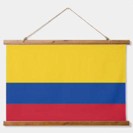 Tapiz Con Marco De Madera Tapiz mural con bandera de Colombia