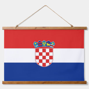 Tapiz Con Marco De Madera Tapiz mural con bandera de Croacia