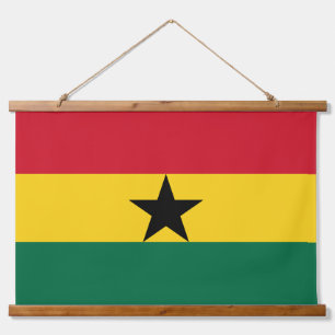 Tapiz Con Marco De Madera Tapiz mural con bandera de Ghana