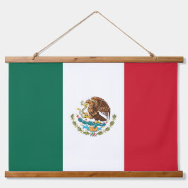 Tapiz Con Marco De Madera Tapiz mural con bandera de México