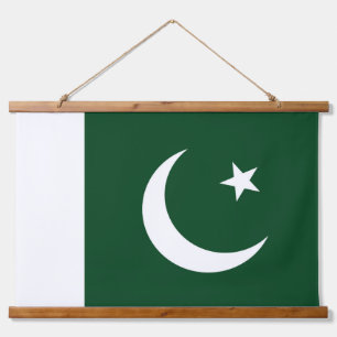 Tapiz Con Marco De Madera Tapiz mural con bandera de Pakistán