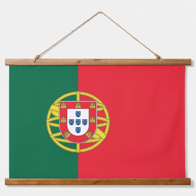 Tapiz Con Marco De Madera Tapiz mural con bandera de Portugal (Anverso )