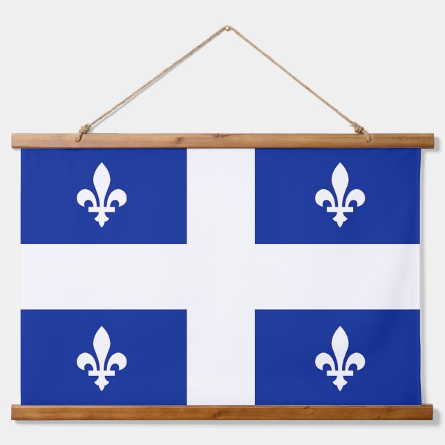 Tapiz Con Marco De Madera Tapiz mural con bandera de Quebec, Canadá (Anverso )