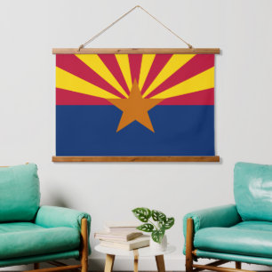 Tapiz Con Marco De Madera Tapiz Patriótico Arizona, Bandera de Arizona