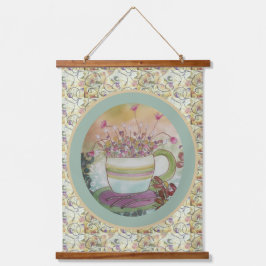 Tapiz Con Marco De Madera Tapiz - Taza de Flores