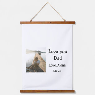 Tapiz Con Marco De Madera Te amo el día de papá padre elegante agregar texto