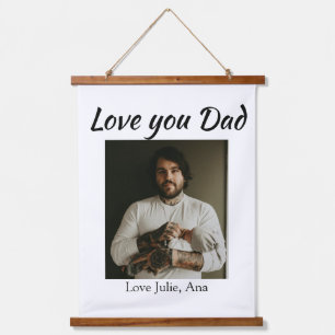 Tapiz Con Marco De Madera te amo papá día del padre agregar foto nombre simp