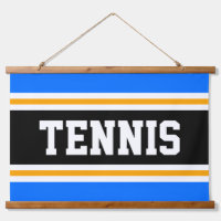 TENNIS Fun Bright Blue Black Yellow Sports Stripes