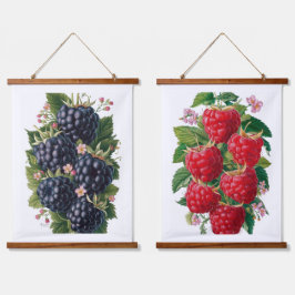 Tapiz Con Marco De Madera Tentación de frambuesa - Juicy Berry Bouquet